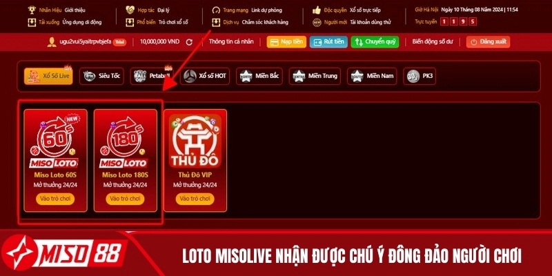 LoTo MisoLive nhận được chú ý đông đảo người chơi hiện nay vì độ hấp dẫn cao